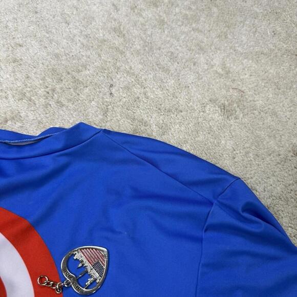 Under Armour HeatGear Captain America Compression Shirt XL Blue Marvel Superhero - Picture 6 of 8